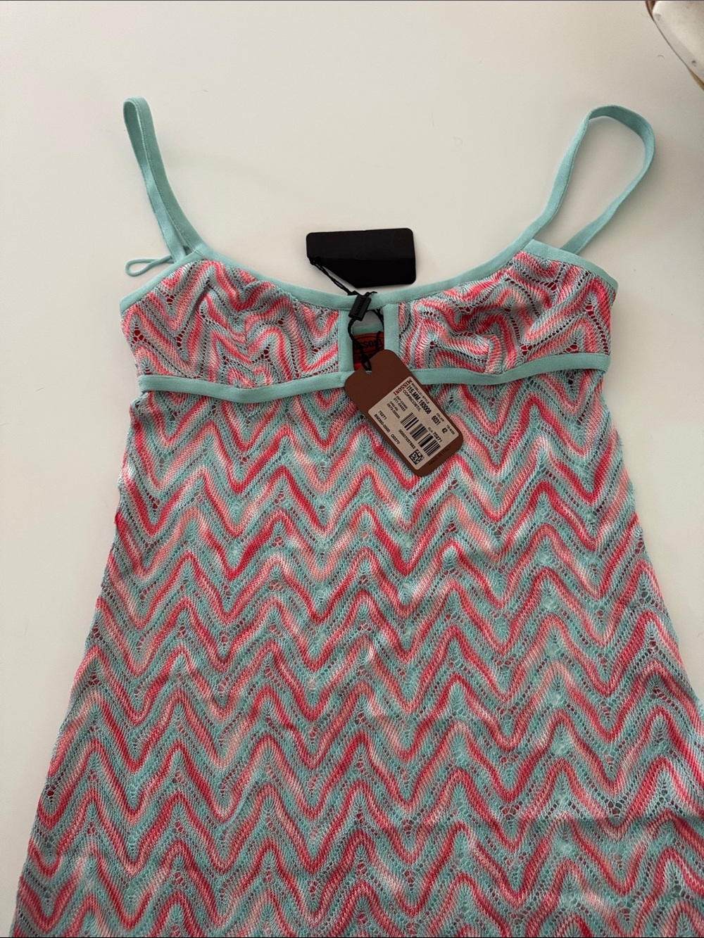 Missoni Zigzag Knit Maxi Dress - Aqua & Coral - Picture 5 of 10
